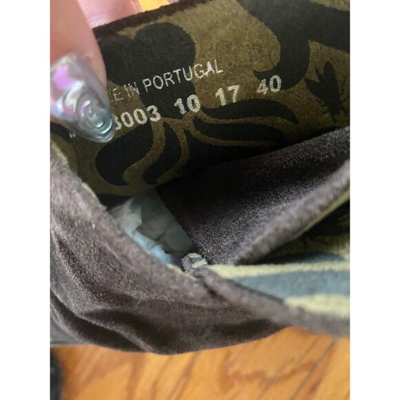 Fly London Yebi Ruched Back Tie Suede Leather Wedge Booties Size 40/ US 9-9.5 - Picture 6 of 8